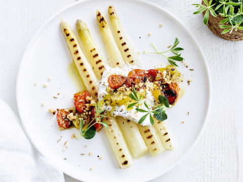 Asperges Met Burrata Tomaten En Quinoa Libelle Lekker