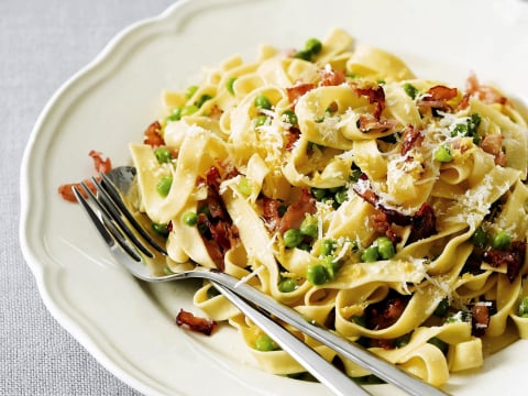 Tagliatelle Met Spek En Erwtjes Libelle Lekker