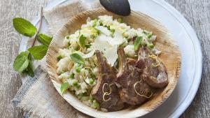 Risotto met erwtjes en munt