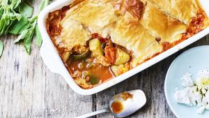 Ratatouille met filodeegkorst