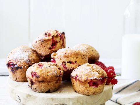 Cottagecheese-muffins met rode vruchten