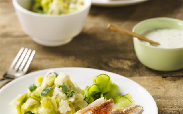 Groene stoemp met roodbaars