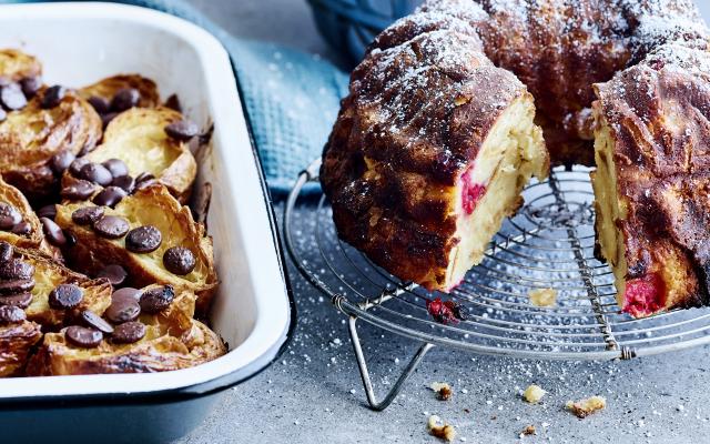 Bodding de pain brioché aux framboises