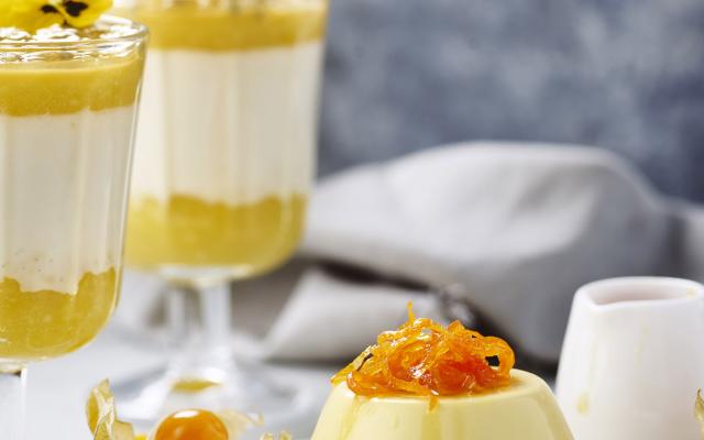 Panna cotta végane à la purée de mangues