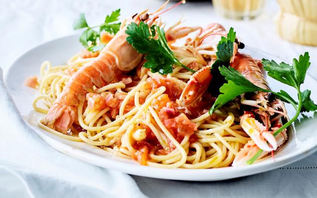 Spaghettis aux langoustines