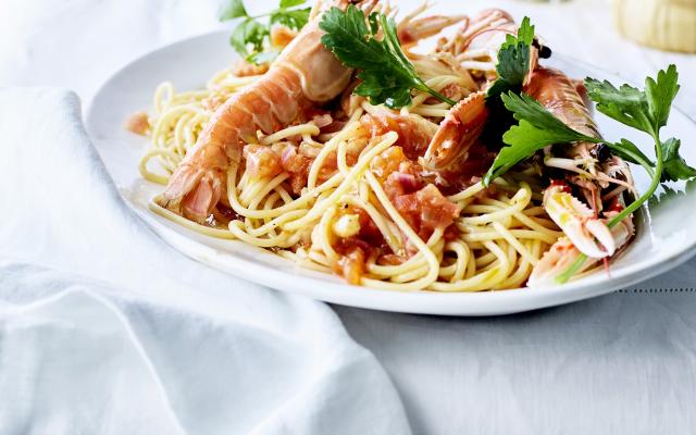 Spaghetti met langoustines