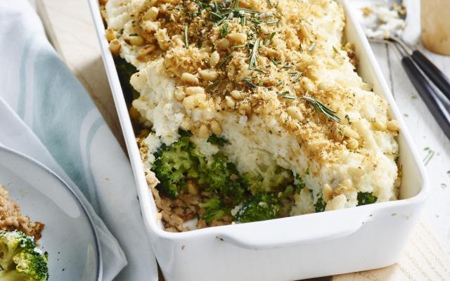 Hachis revisité avec chou-fleur, brocoli et veau haché
