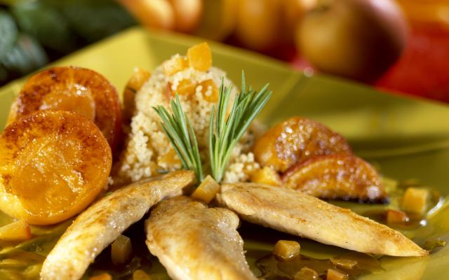 Poulet farci aux fruits secs