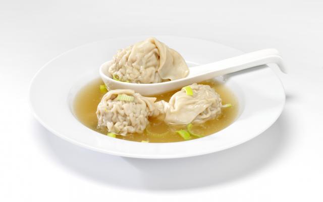 Soupe aux wontons et épinards