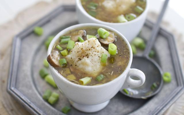 Velouté de poulet aux légumes verts