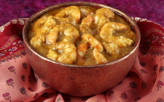 Cassolette de crevettes au poivre vert