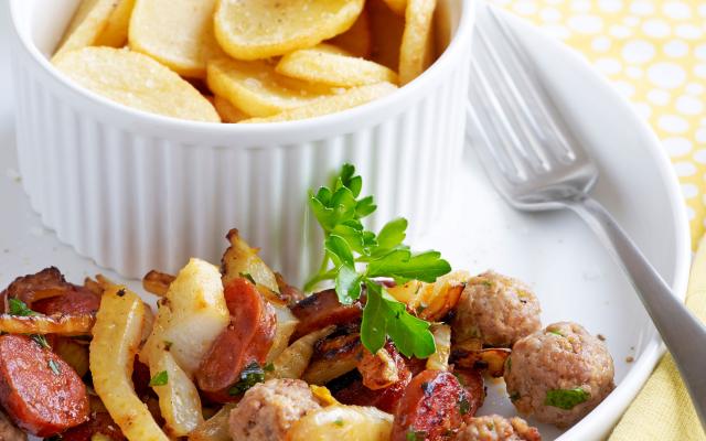 Rondelles de pommes de terre aux boulettes