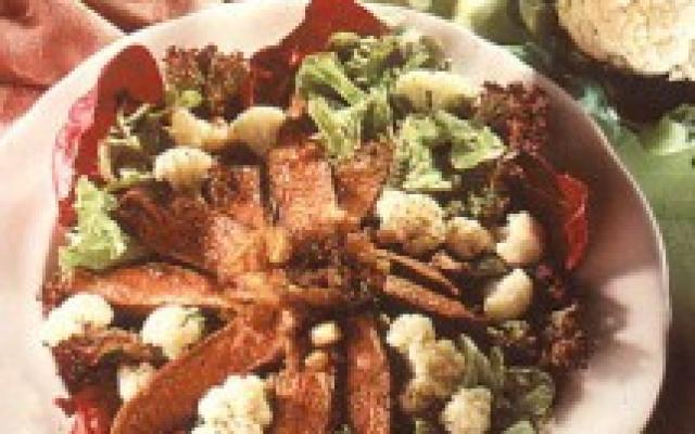 Salade de chou-fleur au magret de canard