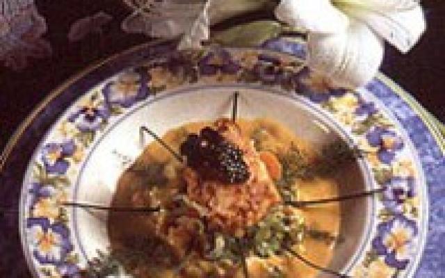 Waterzooi de lotte, sauce au safran