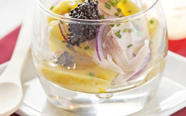 Tartare de truite fumée et grenailles