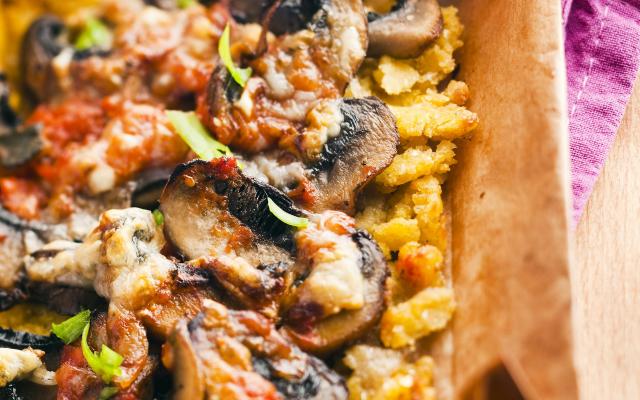 Polenta aux 3 fromages et portobellos