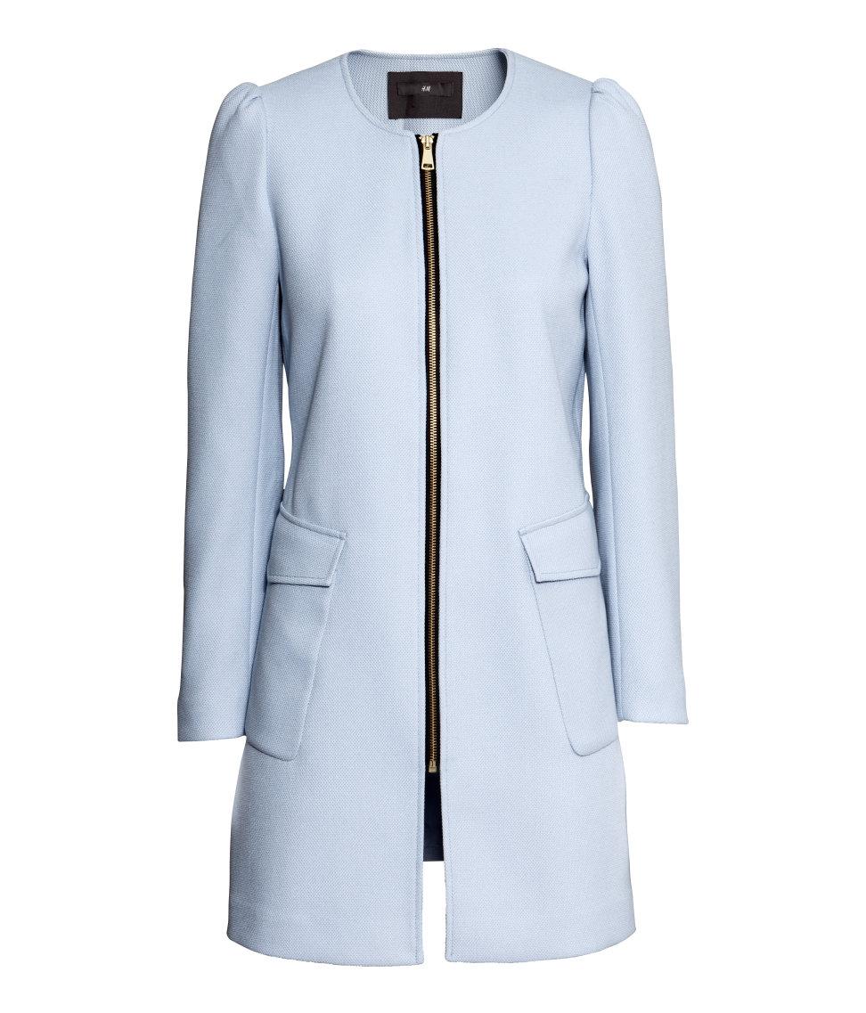 Lange jas in een babyblauwe kleur - H&M - € 49,99