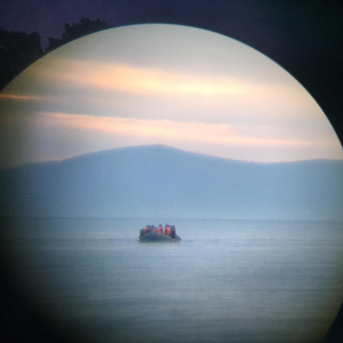 Incoming refugee boat, Lesbos, Greece. 17 February 2016 © Ai Weiwei Studio