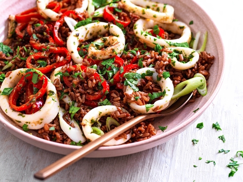 Recette Riz Rouge Salade de riz rouge aux calamars - Cuisine et Recettes - Recette ...