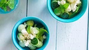 Salade van komkommer & honingmeloen