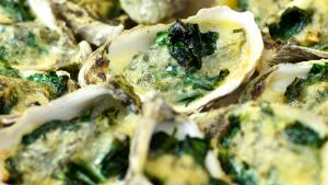 Oesters met spinazie en gorgonzola