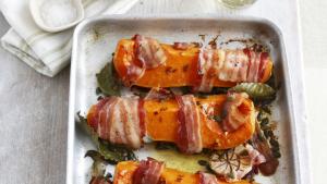 Geroosterde butternut met bacon