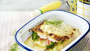 Lasagne met zalm en broccoli