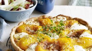 Tarte salée met gele paprika’s