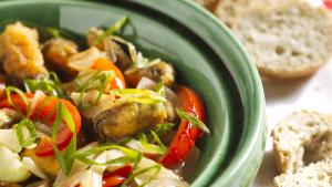 Mosselen met rode paprika