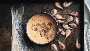 Saus van garnalenbisque