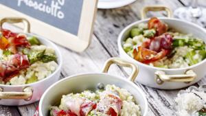 Risotto met groene asperges en ham