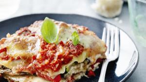 Vegetarische lasagne met gegrilde groenten