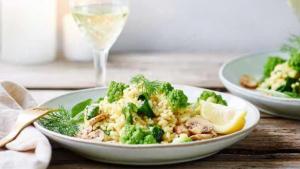 Risotto met romanesco en kastanjechampignons