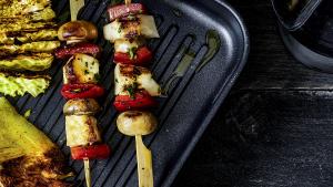 Gemarineerde champignons met halloumi