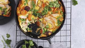 Frittata met kip en champignons