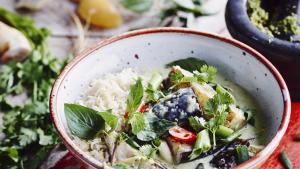 Thaise groene curry met basmatirijst