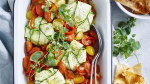 Courgettepakjes met ricotta en tortillachips