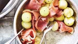 Pata negra met meloenbolletjes
