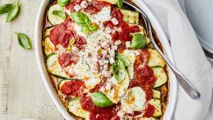 Melanzane alla parmigiana met Mortadella Bologna IGP