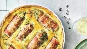 Quiche met witloof-hespenrolletjes