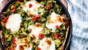 Lasagne met pesto, mozzarella en broccoli
