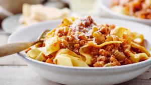 Pasta al ragù met veggie gehakt