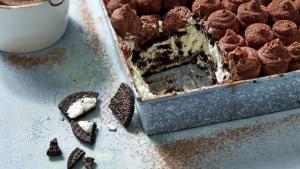 Tiramisu met oreokoekjes en chocoladeroom