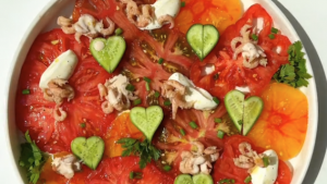 Tomatencarpaccio met garnaal