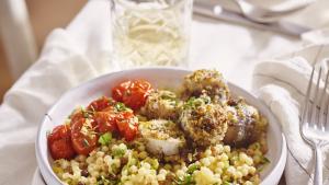 Fregola sarda met gevulde sardines