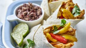 Fajita’s met kip en bonenpasta