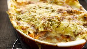 Lasagne met lamsvlees en pompoen