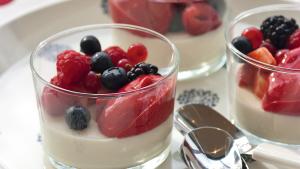 Panna cotta met rood fruit
