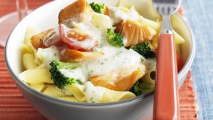 Pasta met zalm