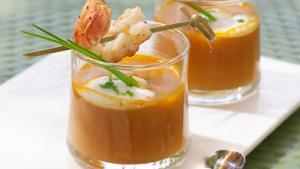 Bisque van langoustines en wortel